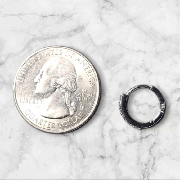 Moissanite Diamond Huggie Hoops - Picture 7 of 12